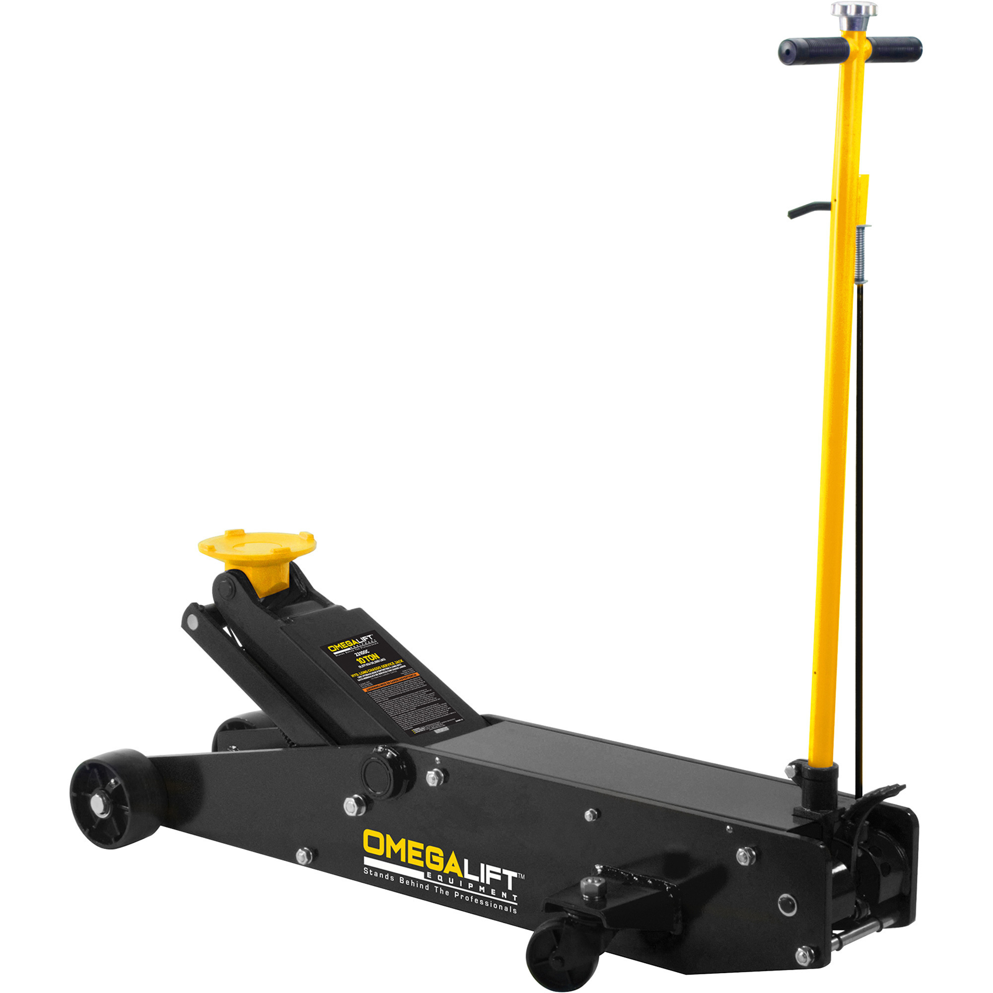 Omega Hydraulic Long Chassis Service Jack, 10-Ton Capacity, Model# 22100C